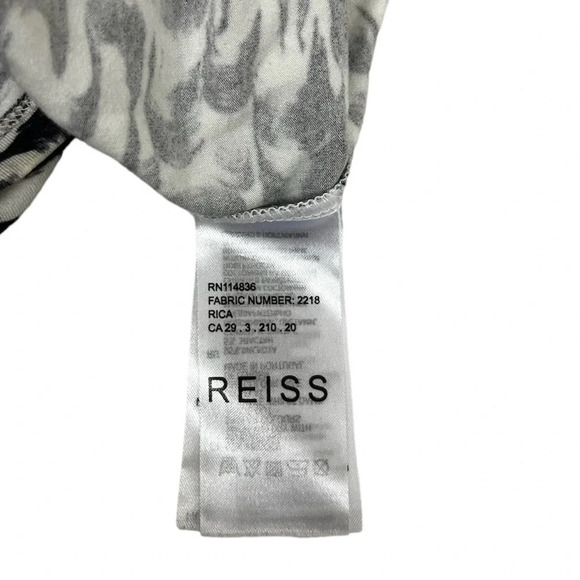 Reiss Rica Print Jersey Ruched Bodycon Dress - Size 8 - Picture 6 of 7